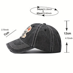 Embroidered Baseball Cap Washed Denim Sun Hat Male Peaked Cap