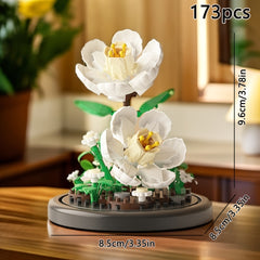 DIY Building Block Flower Bouquet Eternal Rose Peony Sunflower Gardenia Lily Tul