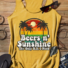Seaside Scenery & Letter Print Tank Top Summer Sports Top