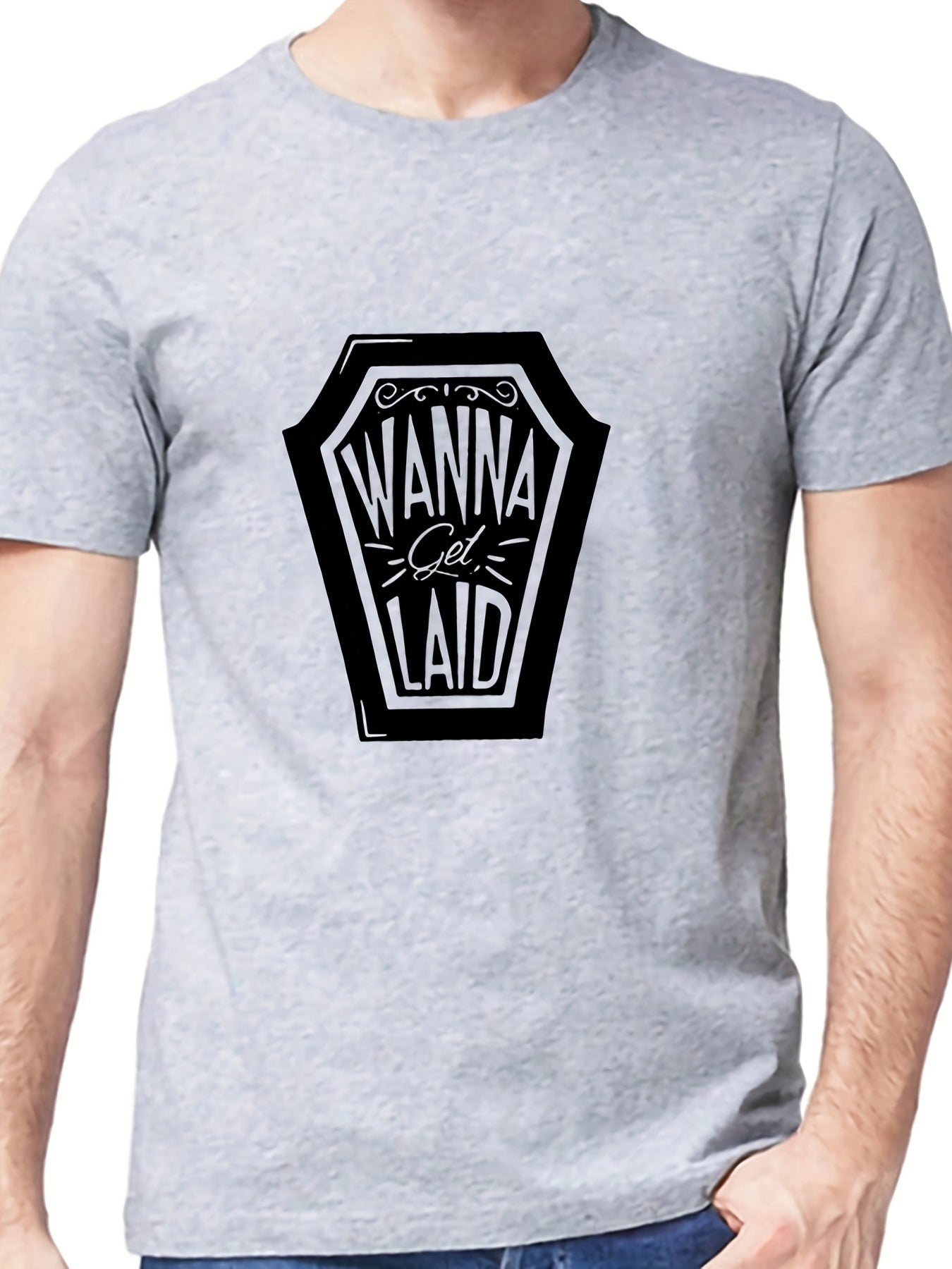 Men's Letter Print T shirt Casual Tee Spring Summer Outdoor
