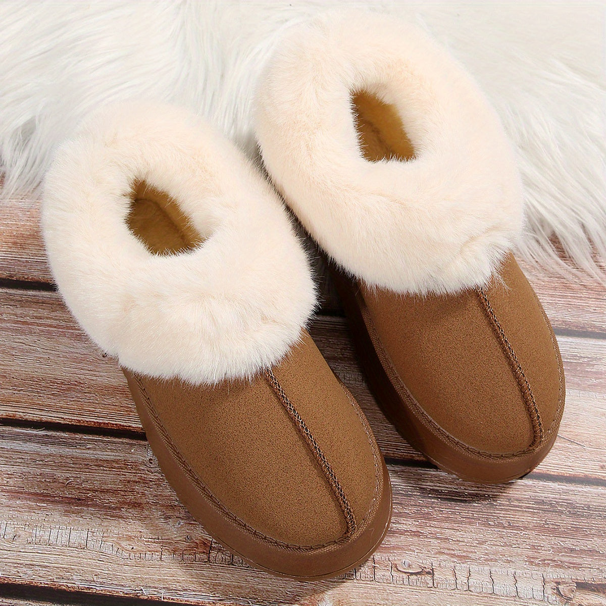 Fur Fleece Lined Thermal Plush Fall Snow Boots Winter Keep Warm