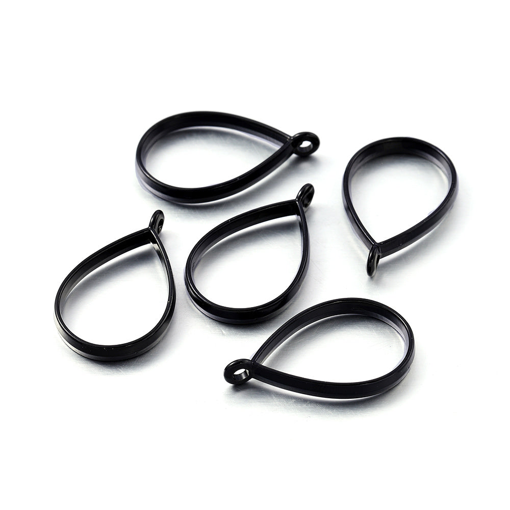 10Pcs Alloy Water Droplet Round Frame Pendant for DIY Jewelry