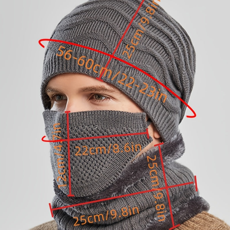 Men's Winter Wool Hat Windproof Knit for Cycling