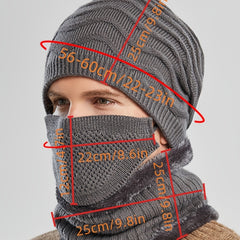 Men's Winter Wool Hat Windproof Knit for Cycling