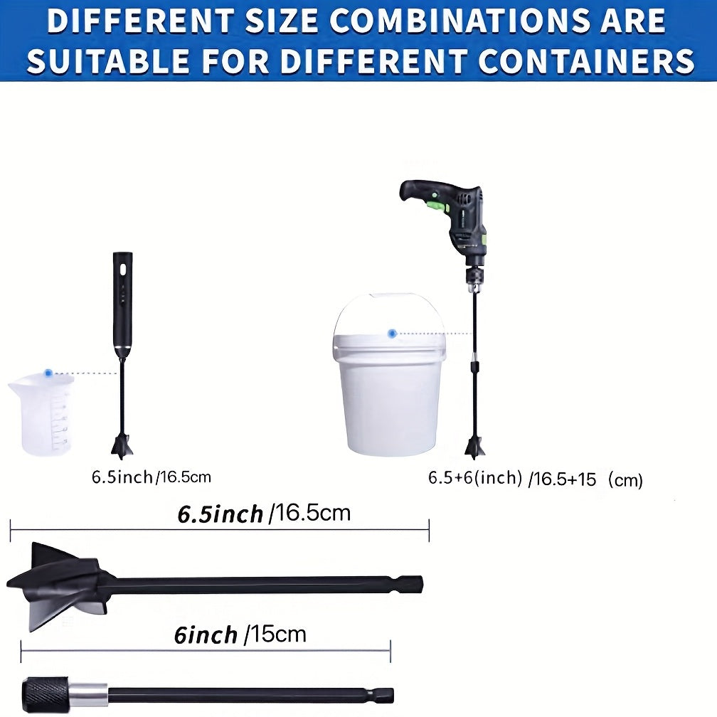 Epoxy Mixer Set with Extension Rod, Paint and Resin Mixer Paddle Attachment