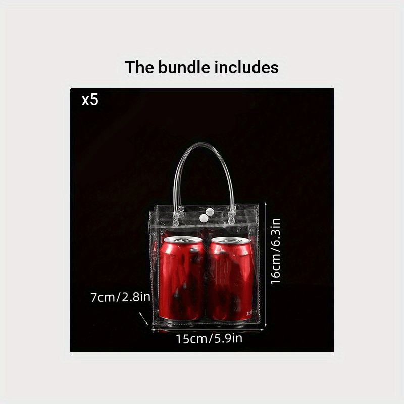 Waterproof Transparent Tote Bag with Button - Ideal for Weddings