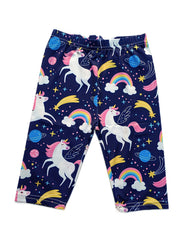 Unicorn & Rainbow Graphic Shorts Leggings For Girls