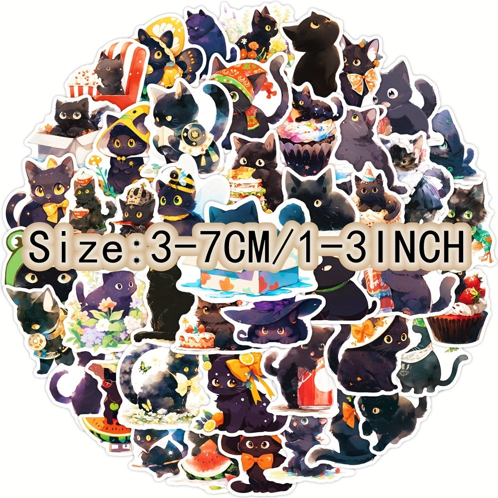 50pcs Cat Series Graffiti Stickers Waterproof DIY Stick