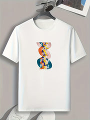 Men's Letters Print Graphic Tee for Summer
