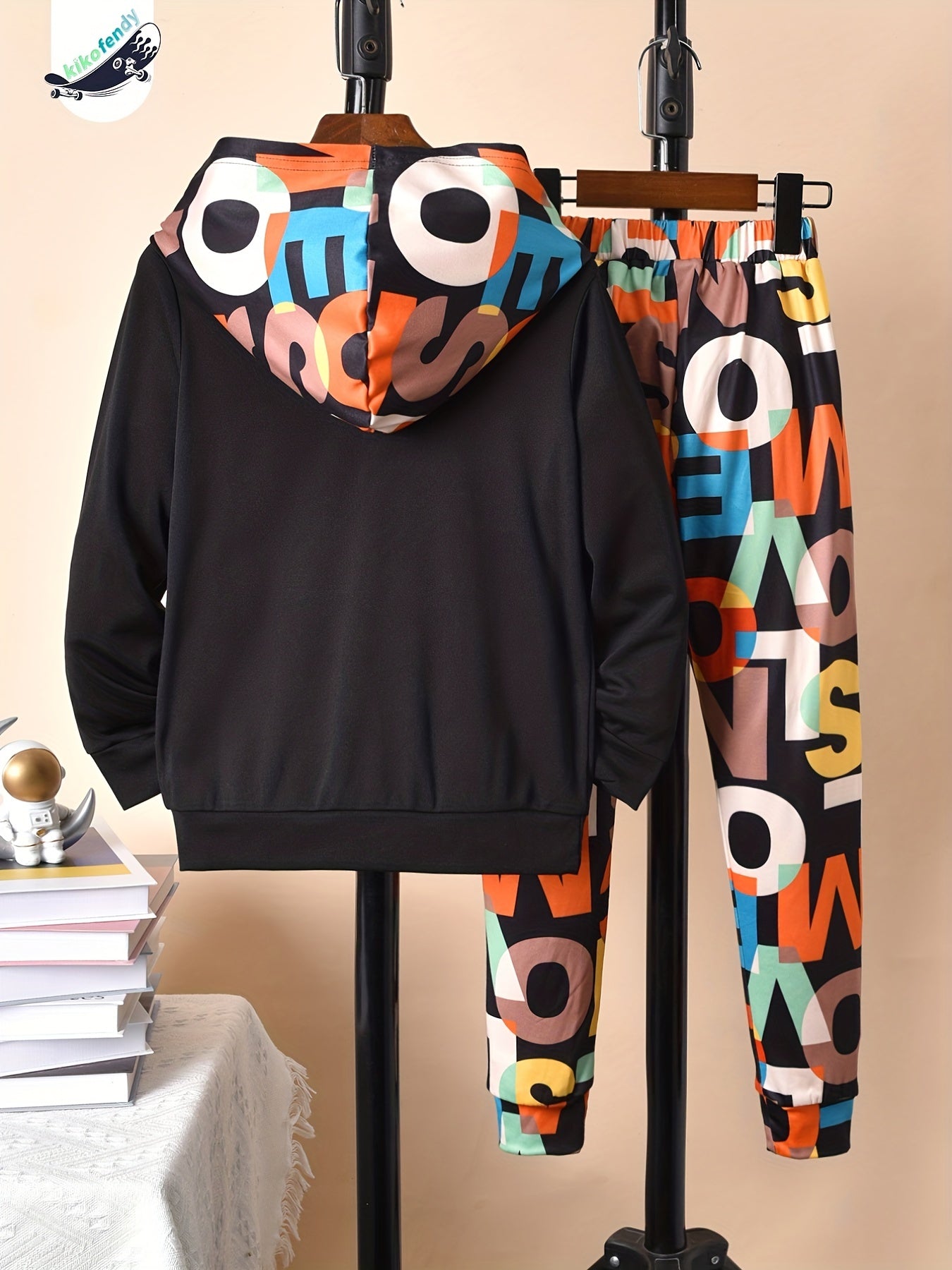 Boys Hooded Sweatshirt Set Kids Winter Outfit