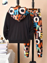 Boys Hooded Sweatshirt Set Kids Winter Outfit