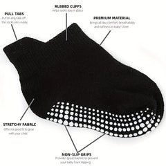 6 Pairs Baby Anti Slip Grip Ankle Socks for Boys Girls Toddlers Infants