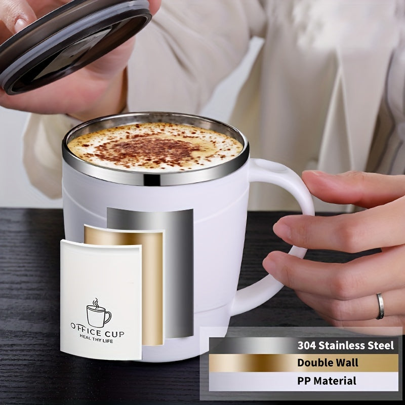 500ml Stainless Steel Insulated Coffee Mug with Lid - 17oz Capacity