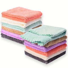 20pcs Microfiber Coral Fleece Washcloths 24.89x24.89 cm