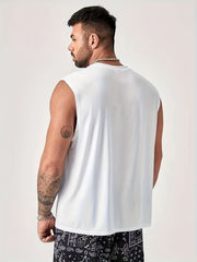 Men's Letter Print Casual Tank Top Loose Fit Vest