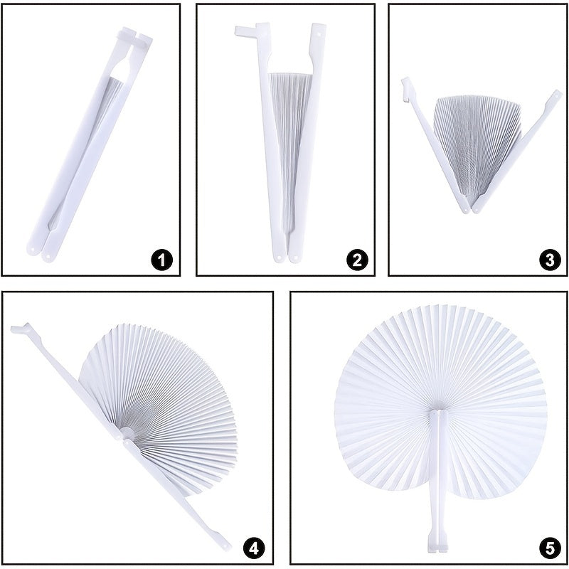 6pcs Paper Fan Set for Wedding & Party Decor