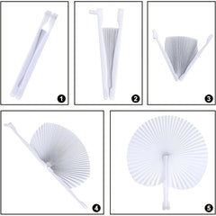 6pcs Paper Fan Set for Wedding & Party Decor