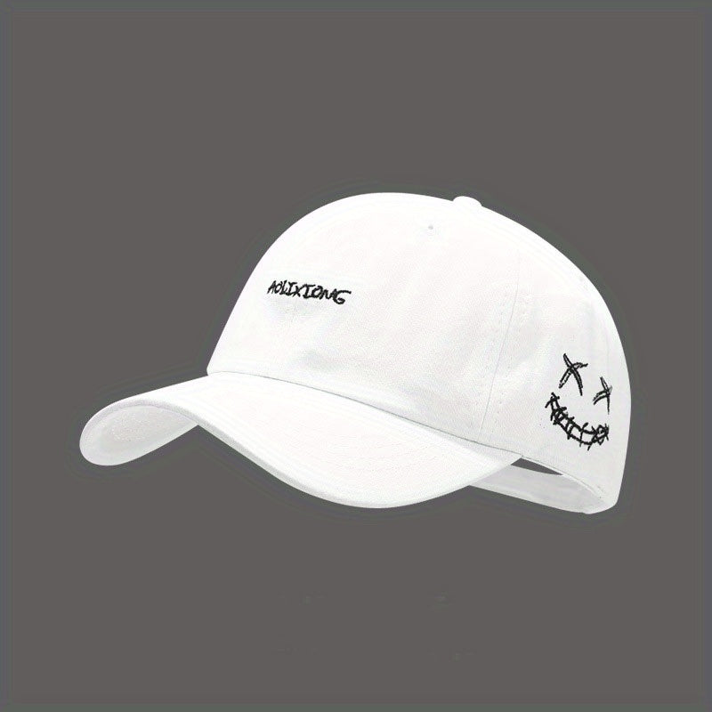 Clown Smiling Face Embroidered Baseball Cap Casual Dad Hat Adjustable Sun Hat