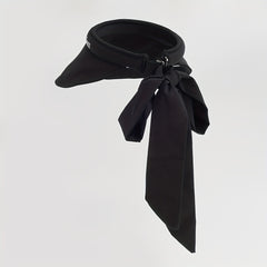 Solid Visor Hat With Detachable Ribbon Sunscreen Golf Cap