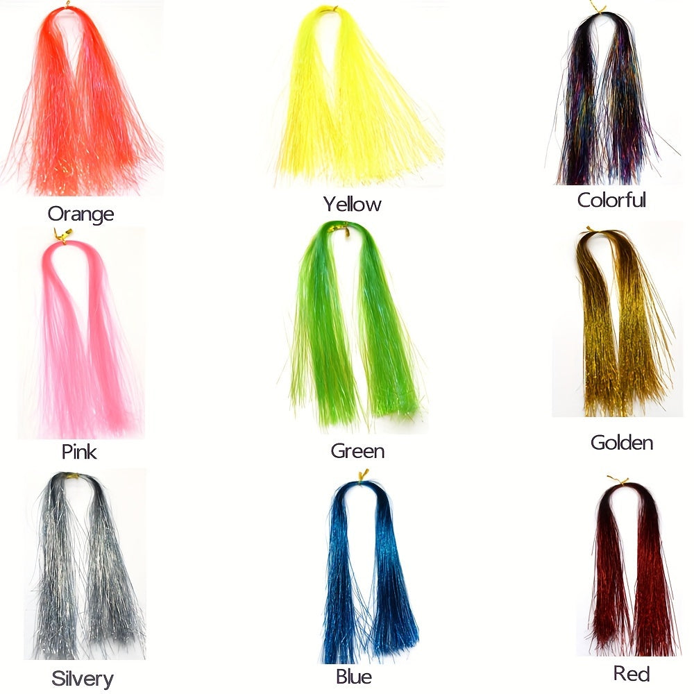 9pcs Colorful Soft Flash Fly Tying Material Fishing Gear Accessories