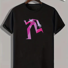 Geometric Runner Print Men's Comfy T shirt for Summer
