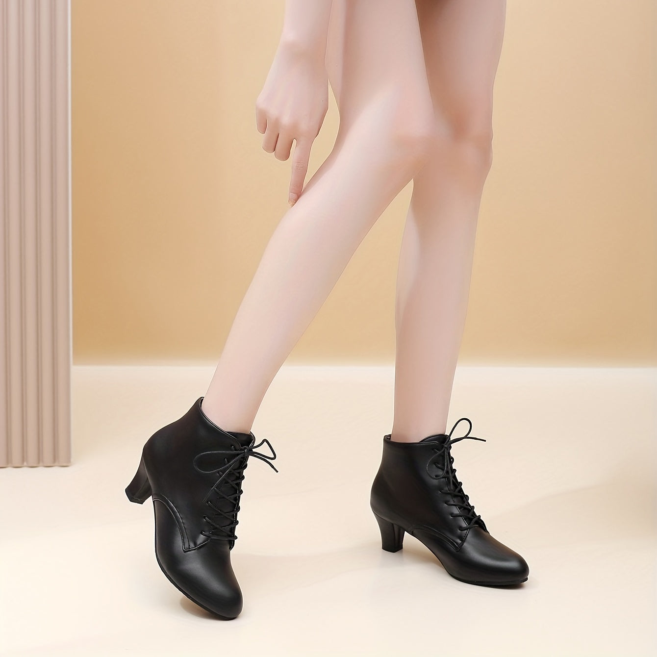 Lace Up Ankle Boots Chunky Heel Oktoberfest Dress Shoes