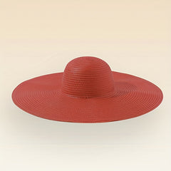 Red Oversized Floppy Sun Hat Wide Brim Sunshade Travel Beach Hat