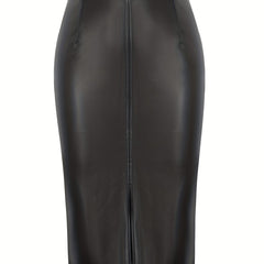 Sexy High Waist Faux Leather Pencil Skirt