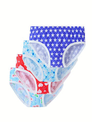 Girl's Triangle Panties Cartoon Pattern Elastic Waist Underwear