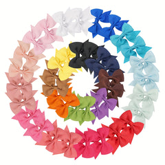 40pcs Kids Bow Leather Hairbands Hair Rings 5.08 cm Bow Leather Bands