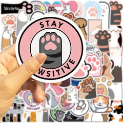 61pcs Cat Paw Print Stickers Waterproof Decals for Water Bottle Laptop Phone Scr