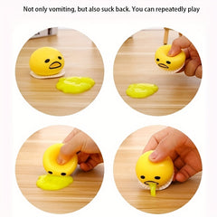 12pcs Puke Egg Yolk Lazy Egg Toy Milk Bag Exhaust To Relieve Stress