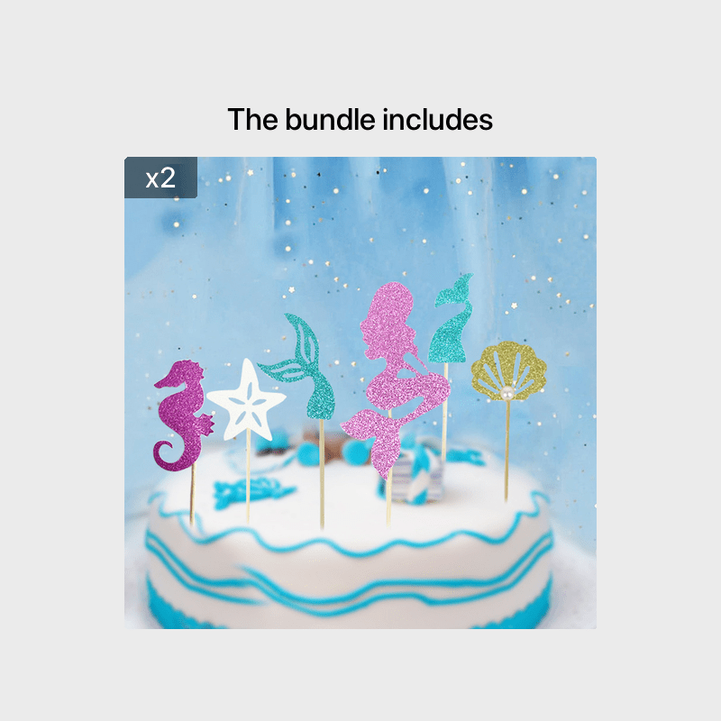 24pcs Mermaid Cake Inserts for Sparkling Cakes