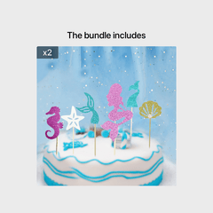 24pcs Mermaid Cake Inserts for Sparkling Cakes