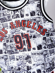Boys Letter Print Vest & Sports Shorts LA Basketball Suit