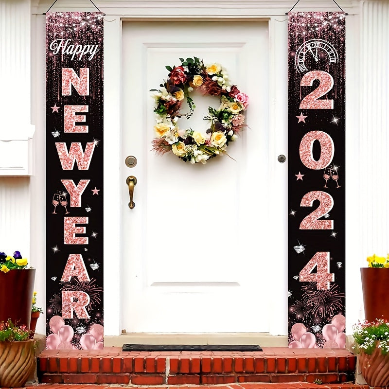 1pc New Year Door Banner Party Decoration Supplies Happy Year Party Background