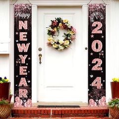 1pc New Year Door Banner Party Decoration Supplies Happy Year Party Background