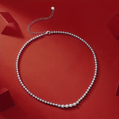Moissanite Tennis Necklace Silvery Clavicle Chain Jewelry