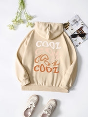 Colorful Letter Print Casual Sweater Hooded Sweatshirt