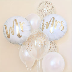8pcs Mr Mrs Wedding Balloons Anniversary Props