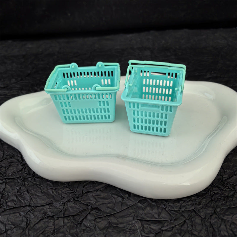 Mini Shopping Basket Toy for DIY Play House Supermarket