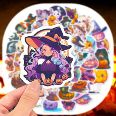 50pcs Halloween Stickers Pumpkin Spooky Waterproof DIY Decoration