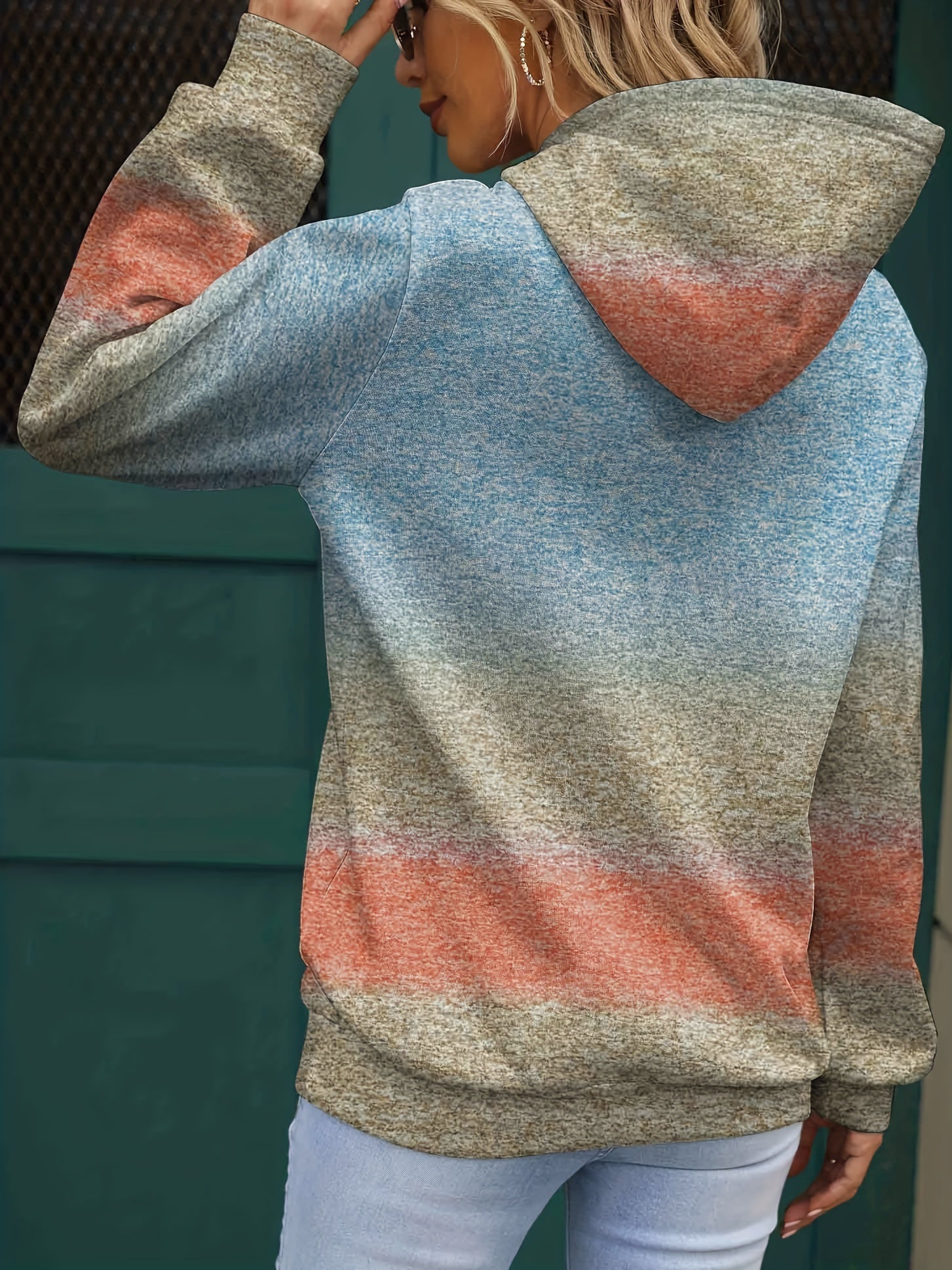 Tie Dye Letter Print Hoodie Long Sleeve Sweatshirt