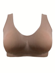 2 Pack Plus Size Sports Bra Women's Plus Solid High Stretch Breathable