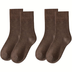 4 Pairs Women's Thickened Warm Fleece Cotton Socks