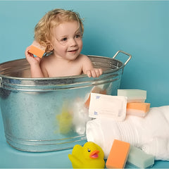 Infant Massage Brush Tactile Set Bath Sponge & Scalp Scrub