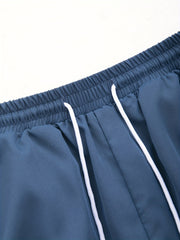 Block Cargo Pants Men's Casual Street Style Pocket Pants