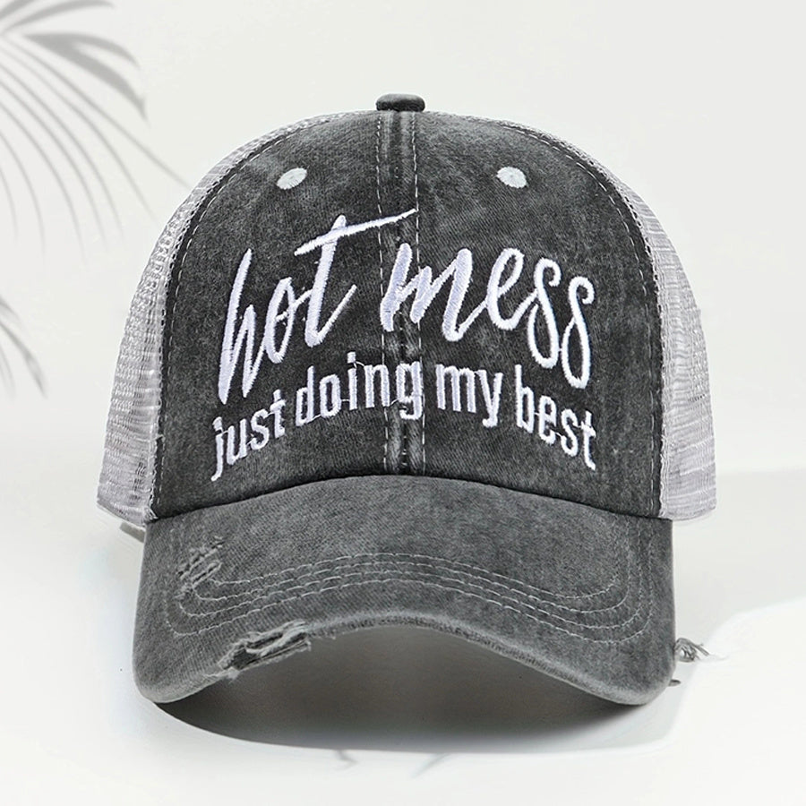 Slogan Embroidered Baseball Cap Summer Sunshade Retro Hat