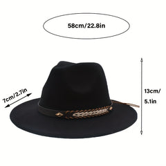 Men's Vintage Jazz Flat Brim Top Hat