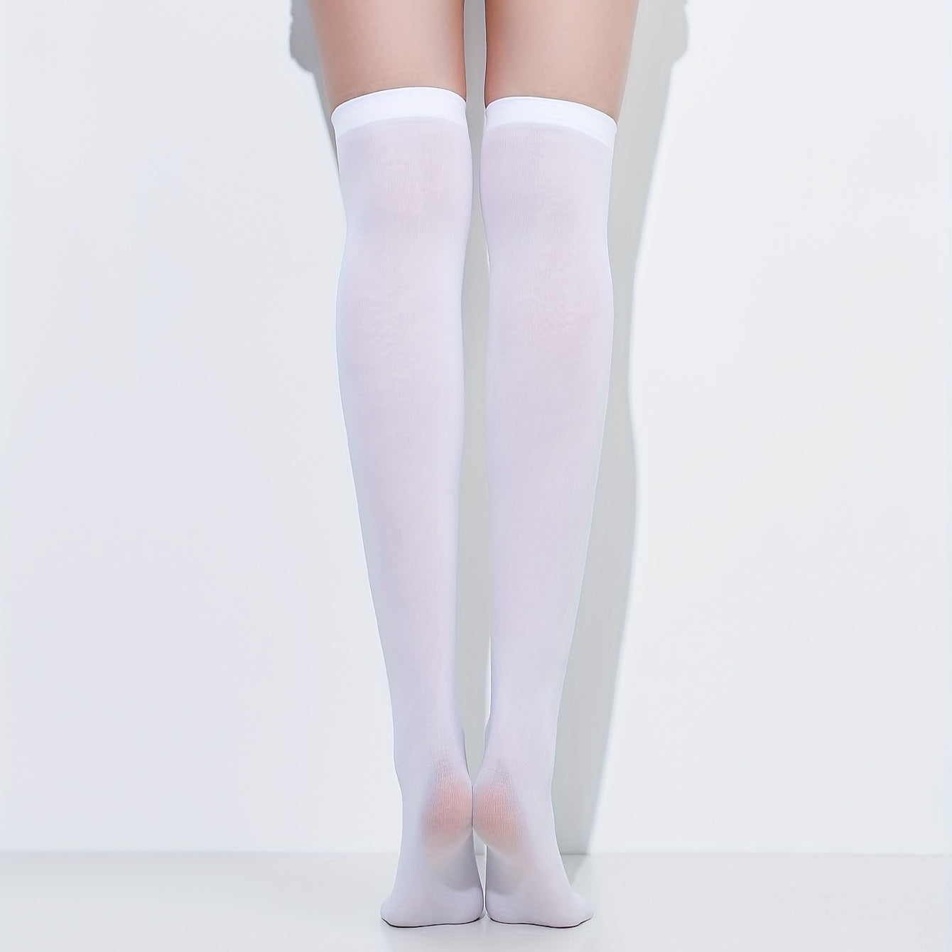 Rhinestone Thigh High Socks Lace Mesh Over The Knee Stockings